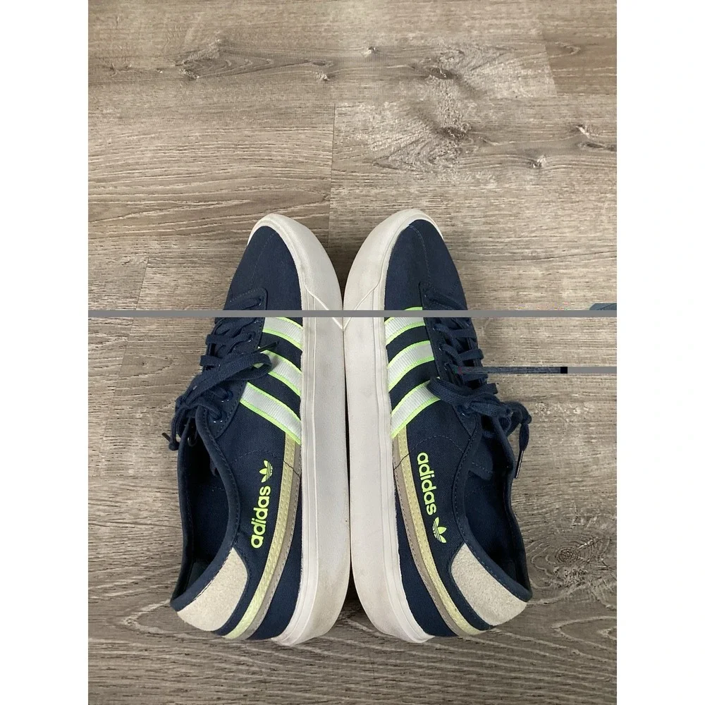 Adidas Delpala Navy/Neon-Green/White Mens Size 13 Shoes Sneakers FY7494